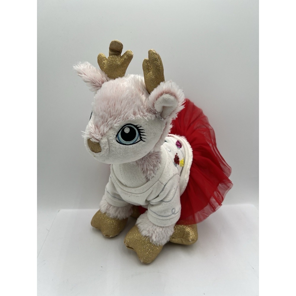 Build A Bear Arctic Pink Reindeer 2021 Tipsy Elves Sweater Red Tutu Retired